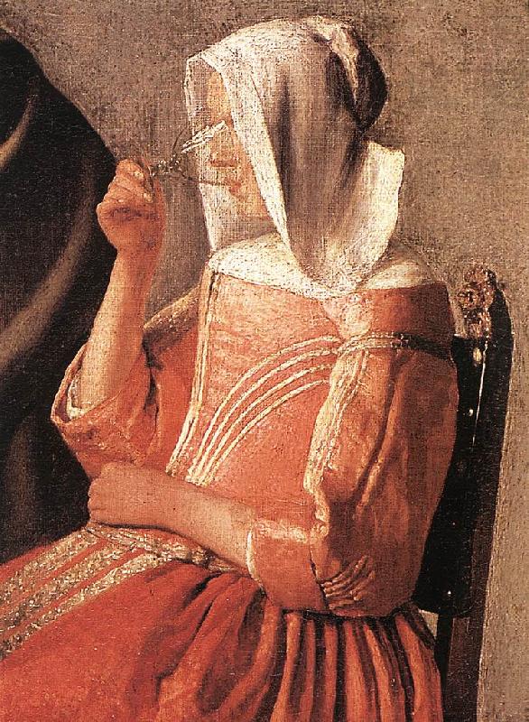 A Lady Drinking and a Gentleman (detail)  edte, VERMEER VAN DELFT, Jan